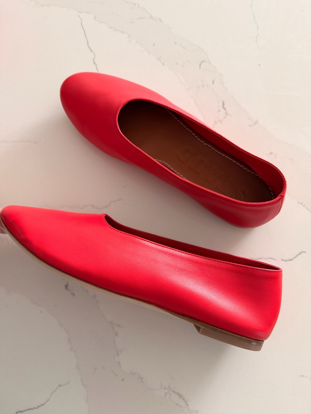 Staud Alba leather ballet flats Red size 37.5 - Picture 6 of 13